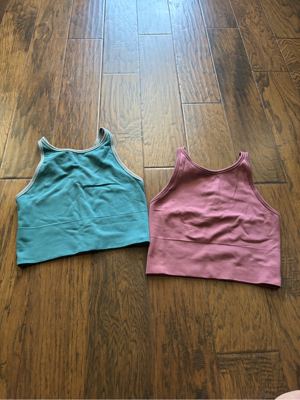 Athleta Aurora Seamless High Neck Crop Tank x2